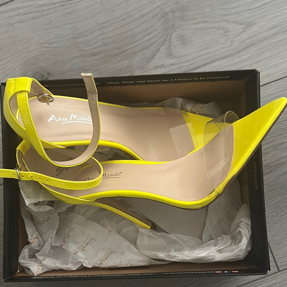 Anne Michelle Yellow Stiletto Heels